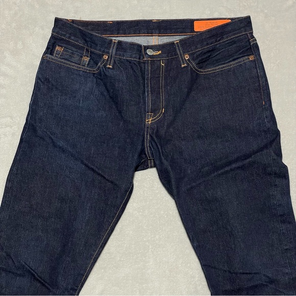 Jean Shop Jeans Mens Selvedge Skinny Fit Button Fly USA Raw Indigo Denim 33Wx33L - Picture 2 of 16